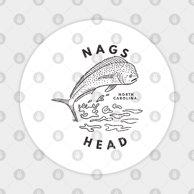 Nags Head, NC Summertime Vacationing Mahi Mahi Big Head Fish Magnet by Contentarama